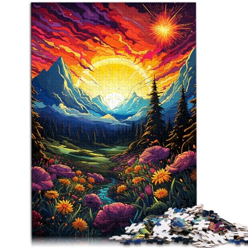 Puzzle für Erwachsene 1000 Teile Blumen unter den Bergen Lernspielzeug Familienspiele 10,27 Zoll x 14,96 Zoll von SYUNFEI