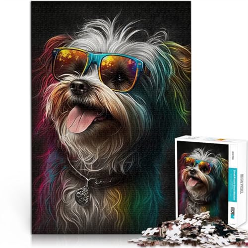 Puzzle 1000 Teile für Erwachsene Art Dogs Denkspiel Familienspiel Stressabbau Schwieriges Herausforderungspuzzle 10,27 Zoll x 14,96 Zoll von SYUNFEI