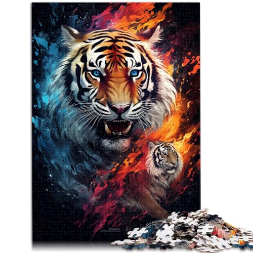 Puzzle 1000 Teile für Erwachsene Straßengraffiti-Tiger Interessantes Puzzle zur Stressreduzierung EIN Kunstwerk 10,27 Zoll x 14,96 Zoll von SYUNFEI