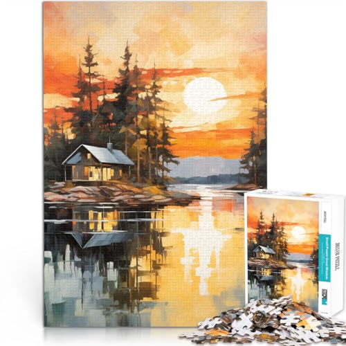 Kabine Sonnenuntergang Puzzle 1000 Teile für Erwachsene Anspruchsvolles Spiel und Familienspaß Geburtstagsgeschenke 38x26cm von SYUNFEI