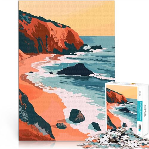 Kalifornische Strandkunst Puzzle für Erwachsene, 1000 Teile Spielzeug-Intellektuelles Spiel Verbessern Sie das Gedächtnis 38x26cm von SYUNFEI