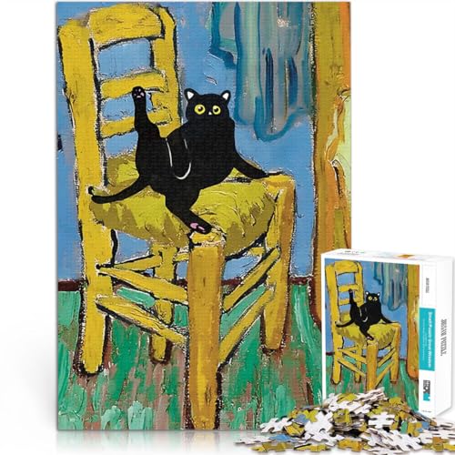 Katze auf einem Stuhl 2000-teilige Puzzles für Teenager Lernspiele DIY Spielzeug Jedes Stück ist einzigartig – Anspruchsvolles Familienspiel 70x100cm von SYUNFEI
