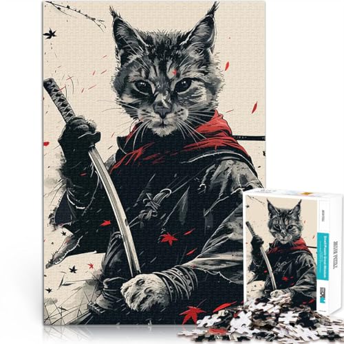 Katze im Samurai-Stil Teenager 2000-teiliges Puzzle Lernspielzeug für die ganze Familie Angebot als Geschenk für die ganze Familie 70x100cm von SYUNFEI