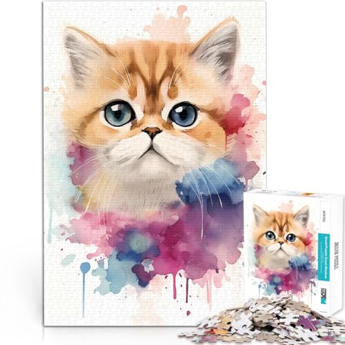 Katze in Aquarell 1000-teilige Puzzles für Erwachsene Interessante Stressreduzierung Jedes Stück ist einzigartig – Anspruchsvolles Familienspiel 38x26cm Katze in Aquarell 1000-teilige Puzzles für Erwachsene Interessante Stressreduzierung Jedes Stück ist einzigartig – Anspruchsvolles Familienspiel 38x26cm von SYUNFEI