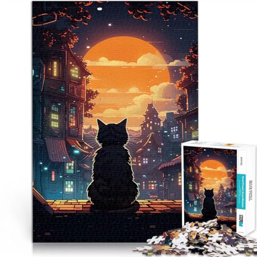 Katze mond Nacht Tier Puzzle für Teenager 2000 Teile Lernspiel-Herausforderungsspielzeug Lernspiel für Geburtstag, Weihnachten 70x100cm Katze mond Nacht Tier Puzzle für Teenager 2000 Teile Lernspiel-Herausforderungsspielzeug Lernspiel für Geburtstag, Weihnachten 70x100cm von SYUNFEI