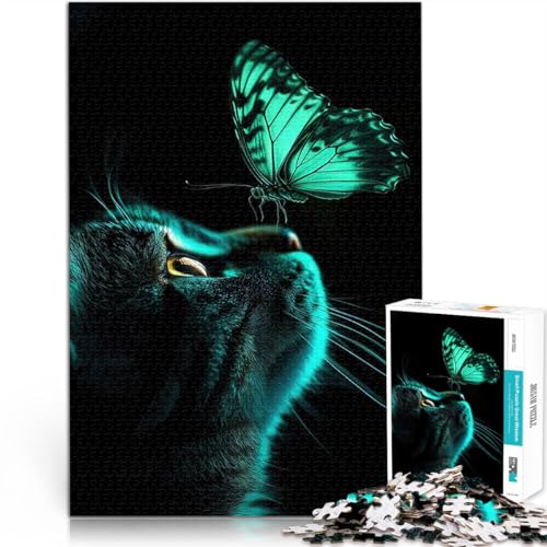 Katze und Schmetterling Puzzle 2000 Teile für Teenager Pädagogisches Spielzeug zum Stressabbau Geschenke für Freunde und Familie 70x100cm von SYUNFEI
