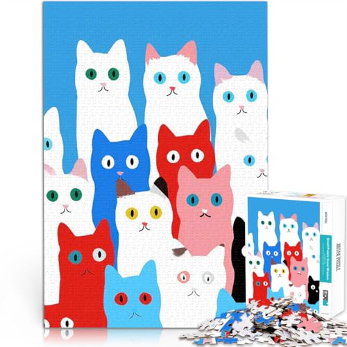 Katzen 2000-teilige Puzzles für Teenager Helfen Sie dem Gehirn, süchtig machende Spielzeuge zu trainieren, um Geduld zu entwickeln Wichtelgeschenke 70x100cm von SYUNFEI