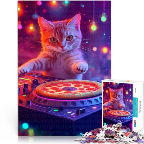 Katzen-DJ mit Pizza 2000-Teile-Puzzle für Teenager Geschenke zum Suchbegriff: Herausfordernde Spiele EIN Kunstwerk 70x100cm von SYUNFEI