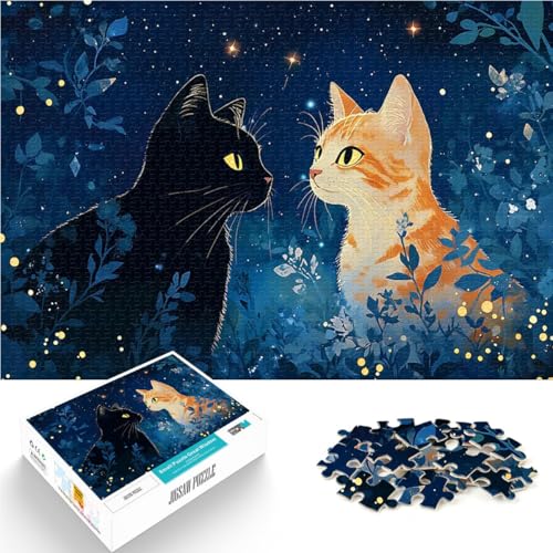 Katzen unter den Sternen 1000-teilige Puzzles für Teenager Lernspiele Heimdekoration Wanddekoration Einzigartige Geburtstags 38x26cm Katzen unter den Sternen 1000-teilige Puzzles für Teenager Lernspiele Heimdekoration Wanddekoration Einzigartige Geburtstags 38x26cm von SYUNFEI