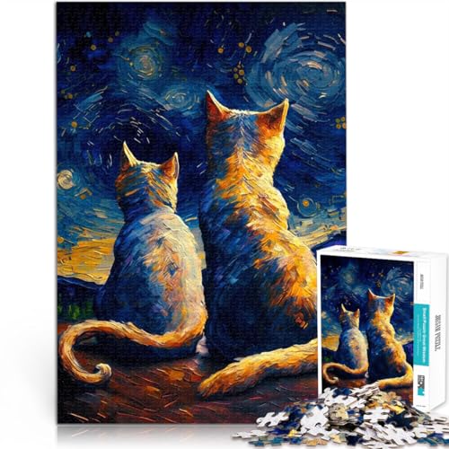 Katzen unter der Sternennacht 1000-teilige Puzzles für Erwachsene Herausforderndes Spiel Wunschliste mit dem Weihnachtsmann 38x26cm Katzen unter der Sternennacht 1000-teilige Puzzles für Erwachsene Herausforderndes Spiel Wunschliste mit dem Weihnachtsmann 38x26cm von SYUNFEI