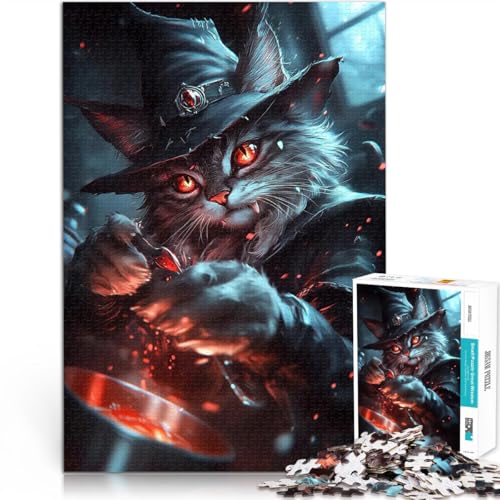 Katzenfeuer-Zauberer Puzzle für Erwachsene mit 1000 Teilen Spielzeug Lernspiele Stressabbau Verbessern Sie das Gedächtnis 38x26cm von SYUNFEI