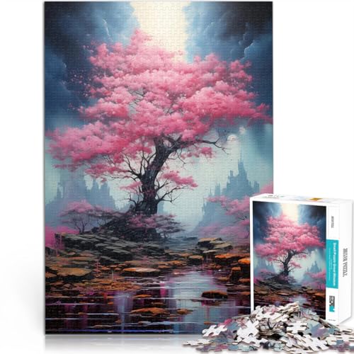 Kirschblütenbaum Puzzle 1000 Teile für Teenager Geschenke zum Suchbegriff: Herausfordernde Spiele Geschenkideen 38x26cm von SYUNFEI