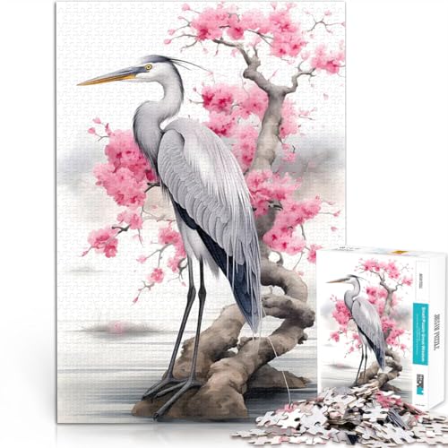 Kirschblütenreiher 2000 Teenager-Teile-Puzzle Gehirnintelligenz-Herausforderung süchtig machendes Spielzeug Lustiges Geschenk 70x100cm von SYUNFEI