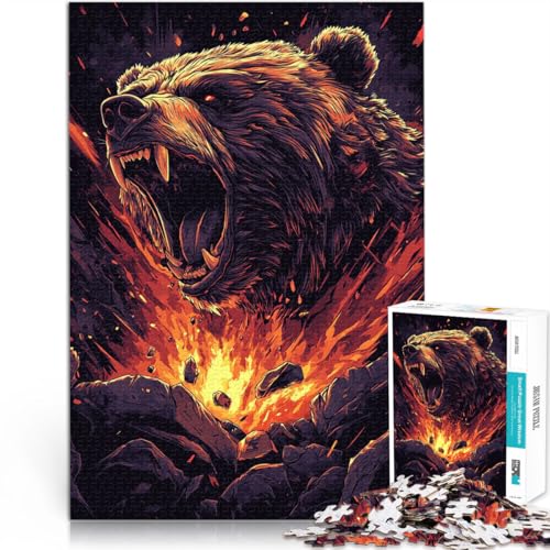 König Bär 1000-teilige Puzzles für Erwachsene Gehirnintelligenz-Herausforderung süchtig machendes Spielzeug Kunstwerk Geschenk 38x26cm von SYUNFEI