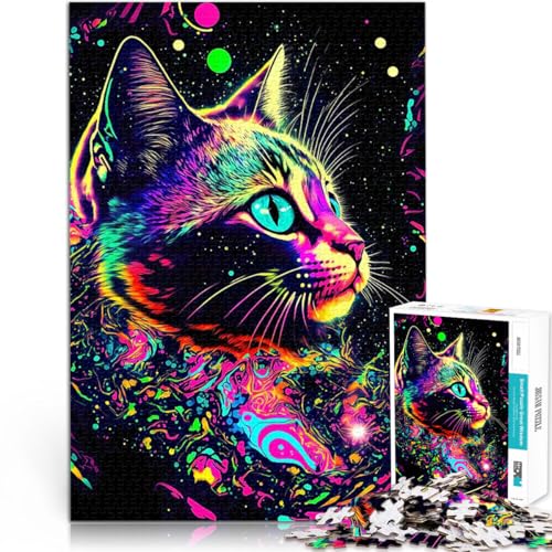 Kosmische Katze Puzzle 2000 Teile für Teenager Geschenke zum Suchbegriff: Herausfordernde Spiele Perfekte Dekoration 70x100cm von SYUNFEI