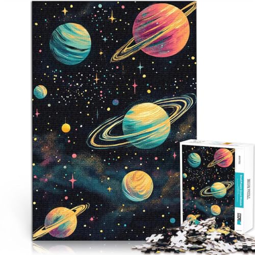 Kosmische Planeten 1000-teiliges Puzzle für Teenager Geschenke zum Suchbegriff: Herausfordernde Spiele Lustiges Geschenk 38x26cm von SYUNFEI