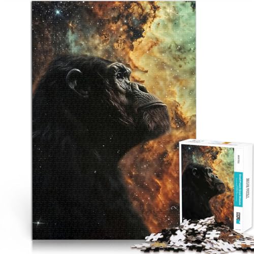 Kosmischer Nebel Schimpanse 1000-teilige Puzzles für Erwachsene Quizspiel Lustige Aktivitäten für zu Hause, Geburtstagsgeschenk, Reisegeschenk, 38x26cm Kosmischer Nebel Schimpanse 1000-teilige Puzzles für Erwachsene Quizspiel Lustige Aktivitäten für zu Hause, Geburtstagsgeschenk, Reisegeschenk, 38x26cm von SYUNFEI