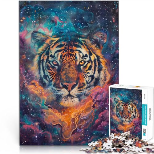 Kosmischer Tigerblick Puzzle 1000 Teile für Erwachsene Pädagogisches Spielzeug zum Stressabbau Tolle Geschenke und Spielzeuge 38x26cm von SYUNFEI
