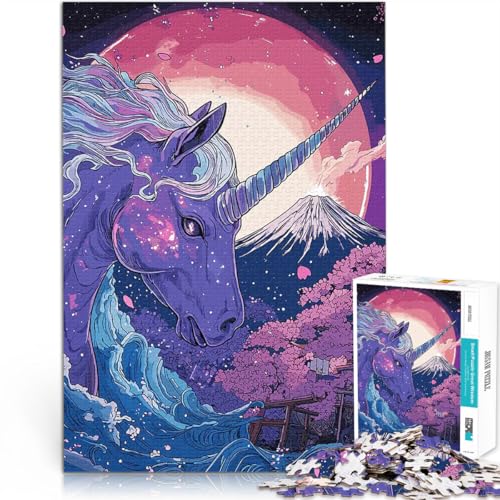 Kosmisches Einhorn und der Berg Fuji 2000-Teile-Puzzle für Teenager Familienaktivität Einzigartige Geburtstags- und Geschenkideen 70x100cm von SYUNFEI