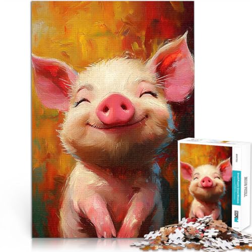 Lächelndes glückliches Schwein 1000-teiliges Puzzle für Erwachsene Denkspiel Wanddekoration Einzigartige Geburtstags 38x26cm Lächelndes glückliches Schwein 1000-teiliges Puzzle für Erwachsene Denkspiel Wanddekoration Einzigartige Geburtstags 38x26cm von SYUNFEI