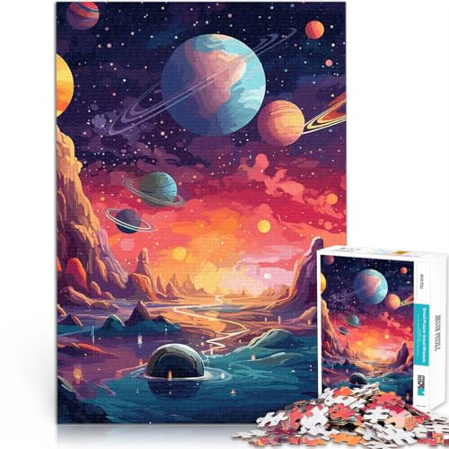 Landschaft Einer fremden Welt Puzzle für Erwachsene mit 1000 Teilen DIY-Spielzeug Jedes Stück ist einzigartig – Anspruchsvolles Familienspiel 38x26cm von SYUNFEI