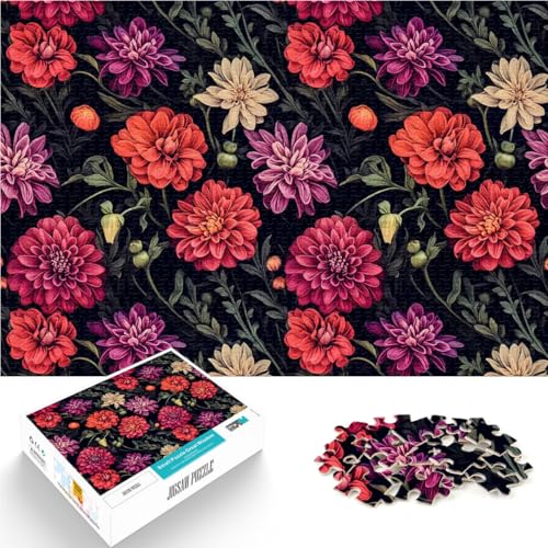 Lebendige Blumenmuster auf Schwarz 1000-Teile-Puzzle für Teenager Denkspiel Lustige Aktivitäten für zu Hause, Geburtstagsgeschenk, Reisegeschenk, 38x26cm Lebendige Blumenmuster auf Schwarz 1000-Teile-Puzzle für Teenager Denkspiel Lustige Aktivitäten für zu Hause, Geburtstagsgeschenk, Reisegeschenk, 38x26cm von SYUNFEI