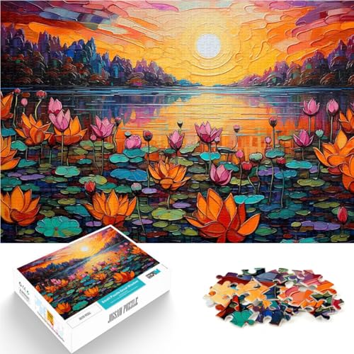Lotus-Sonnenuntergang 1000-teiliges Puzzle für Teenager Stressabbau Schwierige Herausforderung Heimdekoration Spielzeug 38x26cm Lotus-Sonnenuntergang 1000-teiliges Puzzle für Teenager Stressabbau Schwierige Herausforderung Heimdekoration Spielzeug 38x26cm von SYUNFEI