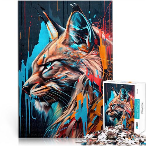 Lynx Panorama Set Links 1 1000-teilige Puzzles für Teenager Familienaktivität mit vollständig ineinander greifenden, zufällig geformten Teilen 38x26cm von SYUNFEI