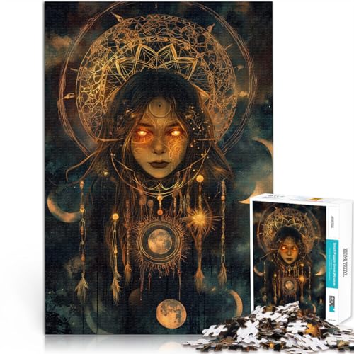 Magische Hexe 1000-teilige Puzzles für Erwachsene Dekomprimierendes intellektuelles Lernspielzeug Heimdekoration Spielzeug 38x26cm von SYUNFEI