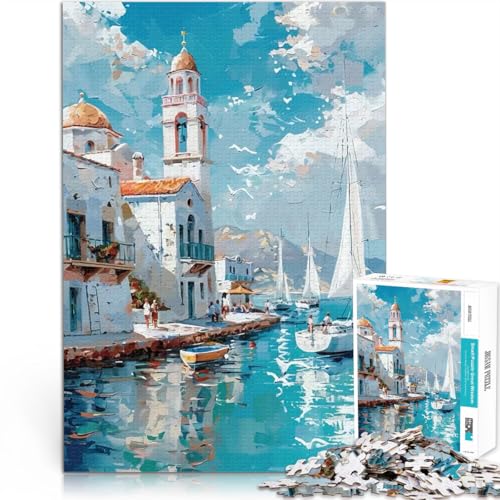 Mittelmeerhafen-Gemälde 1000-teiliges Puzzle für Teenager Pädagogisches Spielzeug zum Stressabbau Tolle Geschenke und Spielzeuge 38x26cm Mittelmeerhafen-Gemälde 1000-teiliges Puzzle für Teenager Pädagogisches Spielzeug zum Stressabbau Tolle Geschenke und Spielzeuge 38x26cm von SYUNFEI