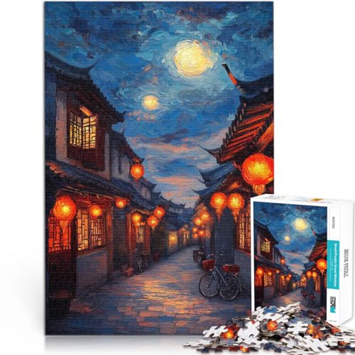 Mondbeschienene chinesische Gasse 1000 Teenager-Teile-Puzzle Denkspiel Lustige Aktivitäten für zu Hause, Geburtstagsgeschenk, Reisegeschenk, 38x26cm Mondbeschienene chinesische Gasse 1000 Teenager-Teile-Puzzle Denkspiel Lustige Aktivitäten für zu Hause, Geburtstagsgeschenk, Reisegeschenk, 38x26cm von SYUNFEI