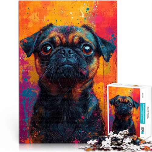 Mops-Porträt mit bunten Spritzern Tier Hund Haustier Porträt Pop-Art-Stil 1000-teilige Puzzles für Teenager Quizspiel tolles Geschenk 38x26cm Mops-Porträt mit bunten Spritzern Tier Hund Haustier Porträt Pop-Art-Stil 1000-teilige Puzzles für Teenager Quizspiel tolles Geschenk 38x26cm von SYUNFEI