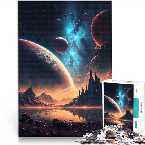 Morgendämmerung des Kosmos Landschaft 1000-teiliges Puzzle für Teenager Hands-on-Spiel einzigartiges Herausforderungsspiel 38x26cm von SYUNFEI