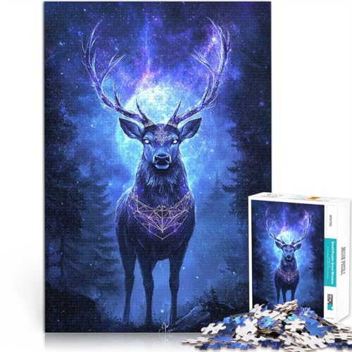 Mystischer Hirsch unter Sternenhimmel 1000-teilige Puzzles für Teenager Denksportaufgabe für Heimdekoration Spielzeug 38x26cm Mystischer Hirsch unter Sternenhimmel 1000-teilige Puzzles für Teenager Denksportaufgabe für Heimdekoration Spielzeug 38x26cm von SYUNFEI