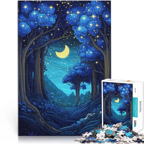 Nachtwald mit Halbmond Puzzle für Erwachsene, 1000 Teile Lernspiele Heimdekoration Lustige Aktivitäten für zu Hause, Geburtstagsgeschenk, Reisegeschenk, 38x26cm Nachtwald mit Halbmond Puzzle für Erwachsene, 1000 Teile Lernspiele Heimdekoration Lustige Aktivitäten für zu Hause, Geburtstagsgeschenk, Reisegeschenk, 38x26cm von SYUNFEI