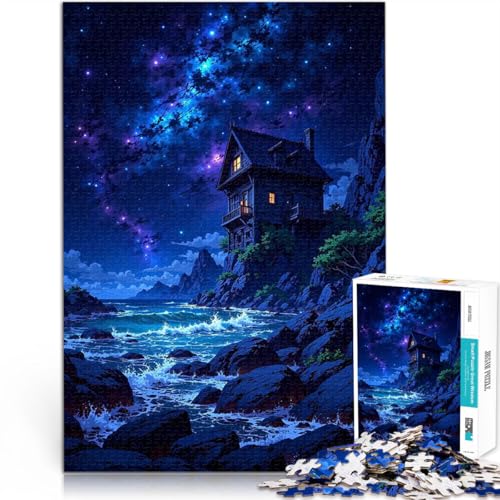 Nächtliches Cottage an der Küste Teenager 1000-teiliges Puzzle Denkspiel Wanddekoration Einzigartige Geburtstags 38x26cm Nächtliches Cottage an der Küste Teenager 1000-teiliges Puzzle Denkspiel Wanddekoration Einzigartige Geburtstags 38x26cm von SYUNFEI