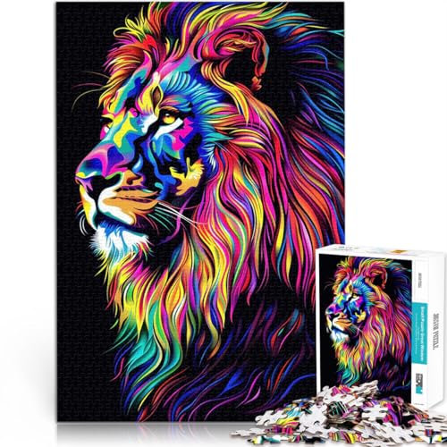 Neon-Löwenillustration Teenager-Puzzles 2000 Teile Anspruchsvoll, Aber lustig und humorvoll Tolle Geschenke und Spielzeuge 70x100cm von SYUNFEI