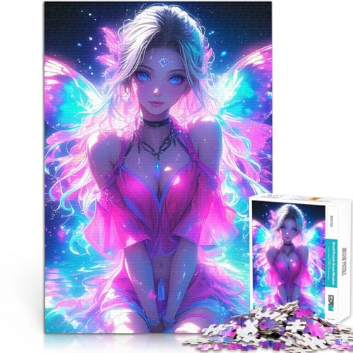 Neonfeen leuchten 1000-teiliges Teenager-Puzzle Familienspiel zum Stressabbau, schwierige Herausforderung Wohnkunstdekor 38x26cm von SYUNFEI