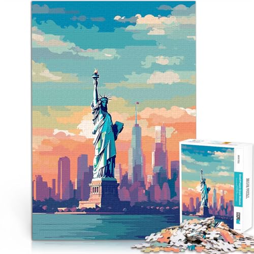 New York City Retro Puzzle 1000 Teile für Jugendliche Pädagogisches Spielzeug zum Stressabbau Tolle Geschenke und Spielzeuge 38x26cm von SYUNFEI