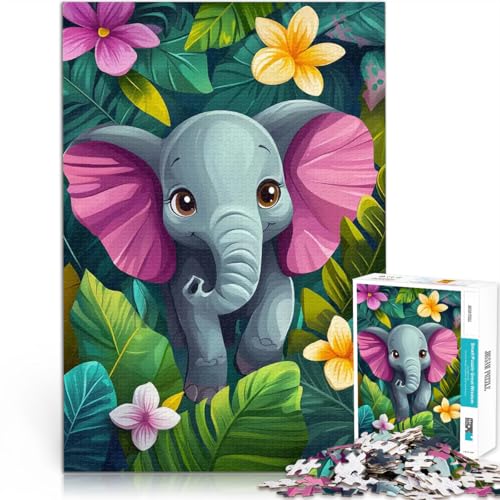 Niedlicher Elefant im Dschungel Puzzle für Jugendliche 2000 Teile Stressabbau-Spielzeug eignet ganze Familie 70x100cm von SYUNFEI