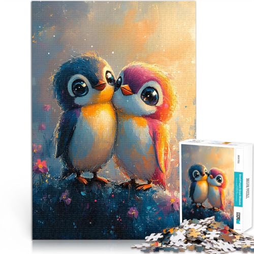 Niedliches Pinguinpaar mit Ölfarbe 1000-Teile-Puzzle für Erwachsene Denkspiel Jedes Stück ist einzigartig – Anspruchsvolles Familienspiel 38x26cm Niedliches Pinguinpaar mit Ölfarbe 1000-Teile-Puzzle für Erwachsene Denkspiel Jedes Stück ist einzigartig – Anspruchsvolles Familienspiel 38x26cm von SYUNFEI