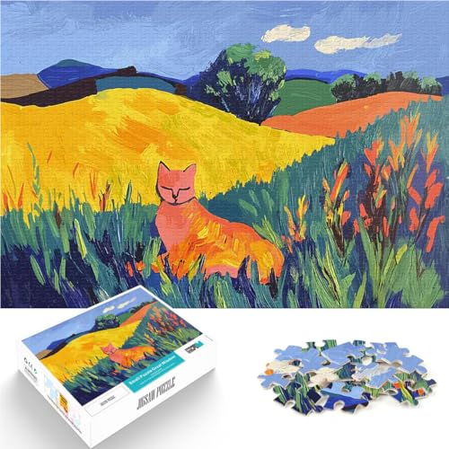 Orangefarbene Katze auf einem Feld Puzzle für Erwachsene mit 1000 Teilen Denksportaufgabe für Heimdekoration Spielzeug 38x26cm Orangefarbene Katze auf einem Feld Puzzle für Erwachsene mit 1000 Teilen Denksportaufgabe für Heimdekoration Spielzeug 38x26cm von SYUNFEI