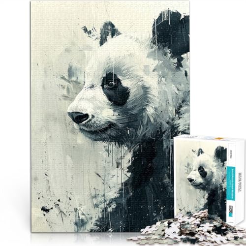 Panda-Malerei 1000-teiliges Puzzle für Erwachsene Dekomprimierendes intellektuelles Lernspielzeug Tolles Geschenk für Spiele 38x26cm von SYUNFEI