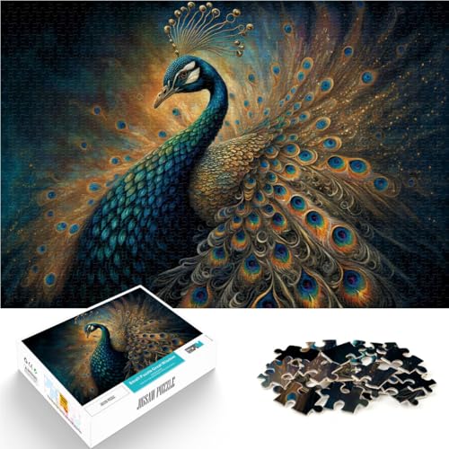 Pfau Teenager-Puzzles 1000 Teile Gehirnintelligenz-Herausforderung süchtig machendes Spielzeug Heimdekoration Spielzeug 38x26cm von SYUNFEI