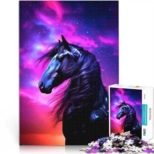 Pferd Animal Horse 1000-teiliges Teenager-Puzzle Geschenke zum Suchbegriff: Herausfordernde Spiele Lustiges Geschenk 38x26cm von SYUNFEI