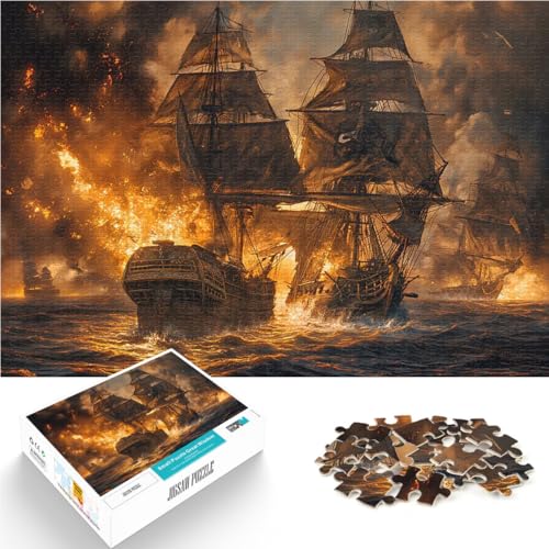 Piratenschiff im Kampf 1000-teiliges Teenager-Puzzle Trainieren Sie Ihr Gehirn und Ihre Hände Tolle Geschenke und Spielzeuge 38x26cm von SYUNFEI