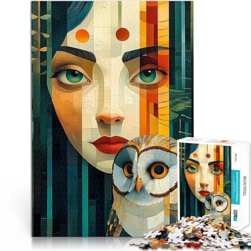 Porträt Einer Frau und Einer Eule 2000-teilige Puzzles für Erwachsene Denkspiel Jedes Stück ist einzigartig – Anspruchsvolles Familienspiel 70x100cm Porträt Einer Frau und Einer Eule 2000-teilige Puzzles für Erwachsene Denkspiel Jedes Stück ist einzigartig – Anspruchsvolles Familienspiel 70x100cm von SYUNFEI