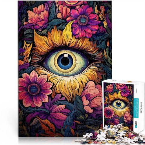 Psychedelische Augenblumen Puzzle für Erwachsene mit 1000 Teilen Rätsel mit vollständig ineinander greifenden, zufällig geformten Teilen 38x26cm Psychedelische Augenblumen Puzzle für Erwachsene mit 1000 Teilen Rätsel mit vollständig ineinander greifenden, zufällig geformten Teilen 38x26cm von SYUNFEI