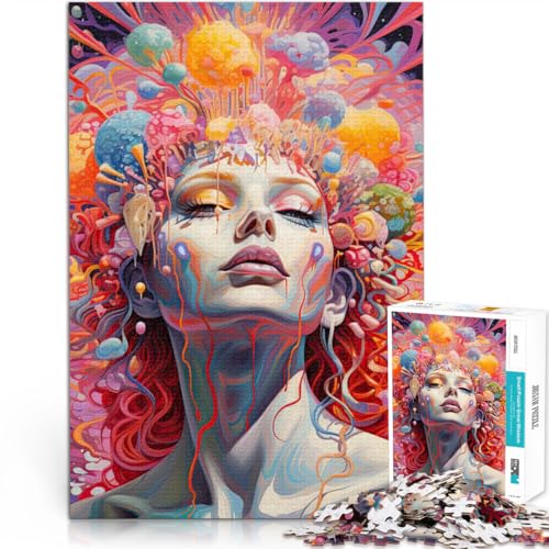 Psychedelische Kunst 1000-teilige Puzzles für Erwachsene Anspruchsvolles Spiel und Familienspaß Geburtstagsgeschenke 38x26cm von SYUNFEI