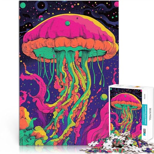 Psychedelische Qualle Puzzle für Jugendliche 1000 Teile für Lernspiel-Herausforderungsspielzeug Tolle Geschenke und Spielzeuge 38x26cm von SYUNFEI